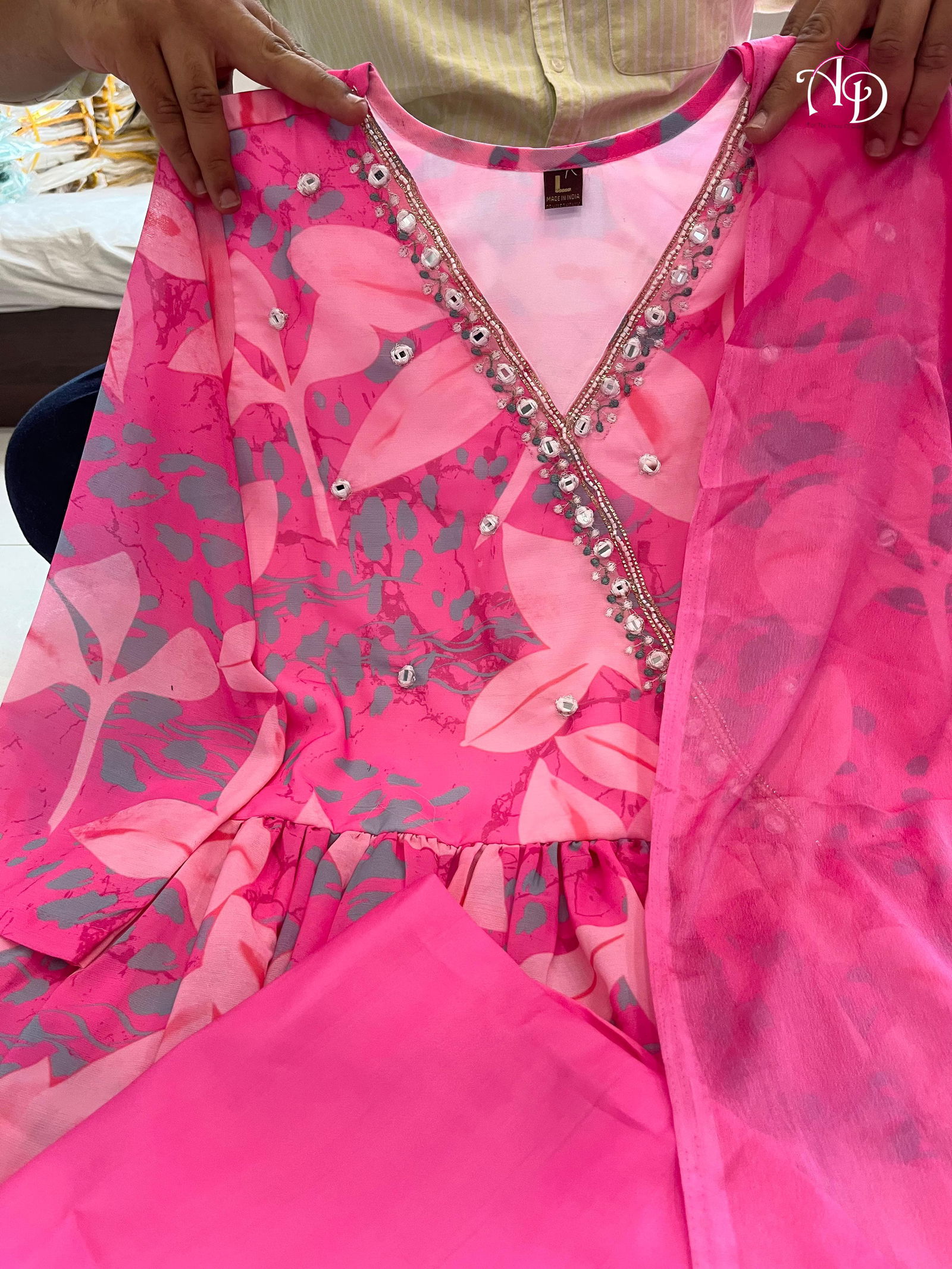 Akshar Designer Chiffon Designer Kurti With Bottom Dupatta Wholesale Shop In Surat
